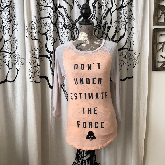 Star Wars Tops - Star Wars Distressed Burnout Baseball Tee